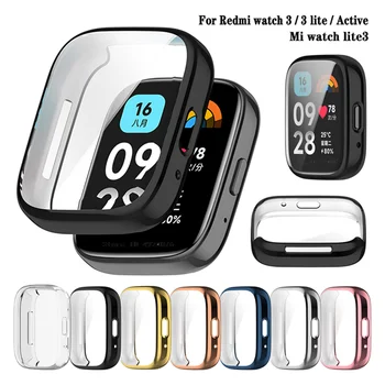 Защитная крышка экрана для смарт-часов Redmi Watch 3 Active Мягкий силиконовый чехол из ТПУ для Xiaomi Redmi Watch3 active Bumper