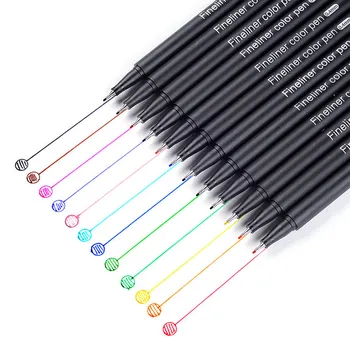 12 ШТ фломастер Fineliner Manga color pen для надписей 0,4 мм Art Sketch Journaling Акварель Школьные принадлежности Канцелярские принадлежности