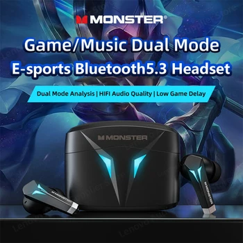 Оригинальный Monster XKT06 Bluetooth 5.2 Наушники TWS Беспроводные Наушники Спортивные Наушники Игровая Гарнитура С Шумоподавлением 2023 Новинка