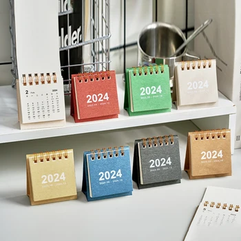 Мини-календарь на 2024 год, минималистичный Календарь, украшение рабочего стола, канцелярские принадлежности для студентов Для планирования и организации ежедневного расписания