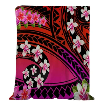 Модные фланелевые одеяла HX, покрывало с рисунком татуировки Полинезийского Франжипани, Летнее одеяло, согревающее Кондиционер, одеяла