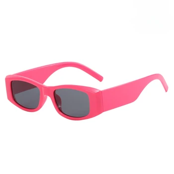 Ретро Многоугольные Прямоугольные Солнцезащитные очки Женские Черные Синие Океанские оттенки UV400 Брендовые Дизайнерские Трендовые Мужские Уникальные Солнцезащитные очки