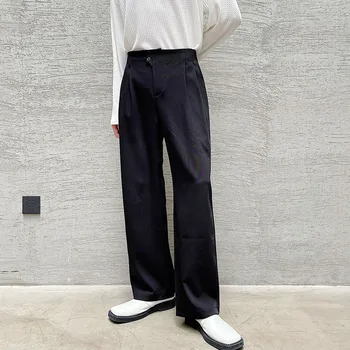 2023харадзюку Корейский Брючный костюм с эластичной резинкой на талии, Мужская уличная мода, Свободные повседневные Прямые брюки, Мужские длинные брюки s