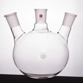 Бутылка SYNTHWARE с наклонным шариком с тремя горлышками, Вместимость 2000 мл - 3000 мл, Толстостенная, Высокопрочная, Колба из боросиликатного стекла, F43