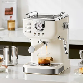 Эспрессо-машина Houselin, кофеварка для приготовления эспрессо быстрого приготовления с пенообразователем для молока и съемным резервуаром для воды объемом 1,5 литра