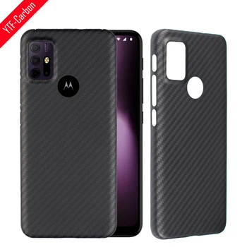 YTF-Carbon Чехол из углеродного волокна для Motorola Moto G30 Case Slim Luxury, прочный и долговечный G30 толщиной 0,6 мм (6,5 дюйма) -черный