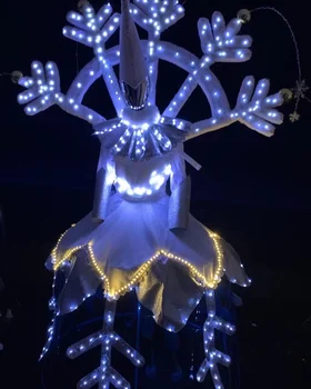 Цирковое световое платье Рождественский новогодний костюм Paradise Платья со светодиодной подсветкой Одежда для выступлений певицы