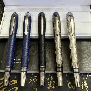 Ограниченная серия шариковой ручки MB Star-Walk Blue Crystal Roller с рельефным бочонком, офисная авторучка для письма с серийным номером