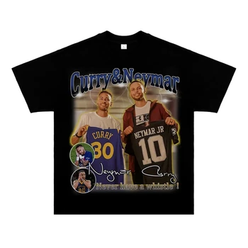 YZLDS/ Американская Винтажная футболка Curry Neymar, Свободные Хлопковые Футболки С принтом High Street, Памятные Мужские и Женские топы