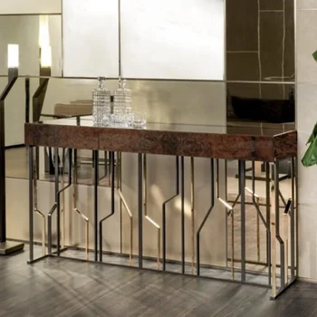 Консольный столик в постмодернистском американском стиле, консольные столики в проходе между консолями, длинный узкий стол, высококачественная мебель на заказ