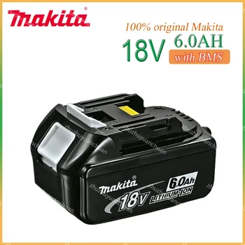 Makita Original 18V 6000MAH 6.0AH Аккумуляторная Батарея Электроинструмента LED Литий-ионная Замена LXT BL1860B BL1860 BL1850