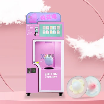 Торговый автомат для приготовления цветной сахарной ваты самообслуживания, машина для изготовления розовой нити Clouds Roll и цветов