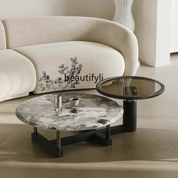Светильник для чайного столика из белого воска, роскошная Современная гостиная, сочетание мраморного чайного столика с бесшумным ветром