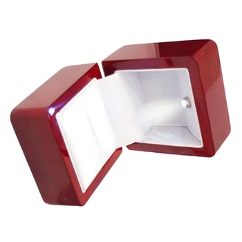 5X Коробка для хранения колец Мягкий Бархатный лоток Чехол Держатель Подставка Коробка для хранения ювелирных изделий Со светодиодной подсветкой Коробка для колец Красный