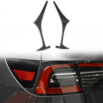Для Tesla Model 3 Y Универсальная декоративная наклейка на головку лампы из углеродного волокна /2 шт.
