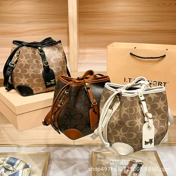 Гонконг 2023, натуральная кожа, новая мода, классический Старый цветок, сумка на шнурке, сумка через плечо, сумки для женщин