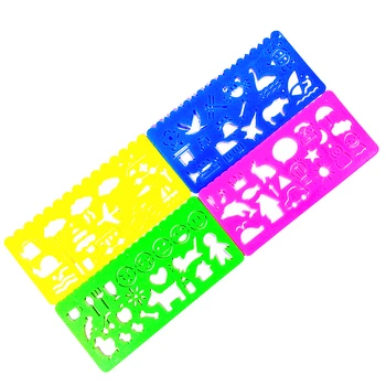 4 шт./компл. Шаблон для рисования ярких цветов Kawaii Линейка для шитья Офисные школьные принадлежности