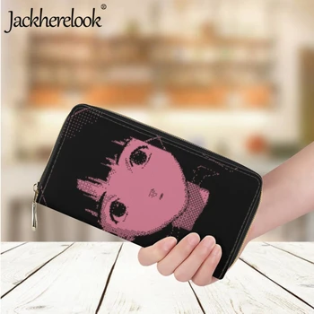 Jackherelook Женский кожаный длинный кошелек, новый аниме-сериал, эксперименты с дизайном Lain, сумка для покупок для девочек, кошелек для карт, держатель для карт, кошелек