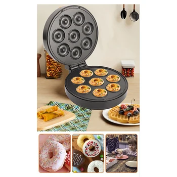 Электрическая мини-машина для приготовления пончиков, вафель, тортов, закусок для завтрака, десертов с антипригарным покрытием, кухня