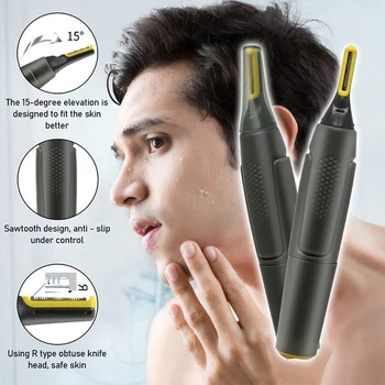 Ультратонкий прецизионный триммер, электрический триммер для волос в носу, Мини Портативный триммер для ушей для мужчин, бритва для волос в носу, водонепроницаемая Безопасная чистка