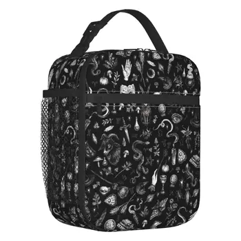 Салемская ведьма в черном, Оккультная, изолированная сумка для ланча, герметичный термос-холодильник в стиле готических ужасов на Хэллоуин, для пляжного кемпинга и путешествий