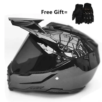 Мужские шлемы из углеродного волокна для скоростного спуска, шоссейных гонок, полнолицевые шлемы, Мотоциклетный защитный шлем для верховой езды на открытом воздухе.