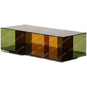 Акриловый чайный столик для гостиной, современная минималистичная Прямоугольная мебель для хранения Приставного столика