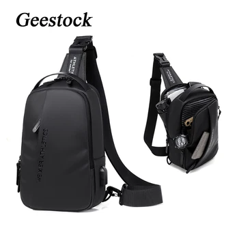 Мужская нейлоновая повседневная сумка Geestock через плечо с USB зарядкой, многофункциональная мужская сумка-мессенджер для спорта на открытом воздухе для IPAD