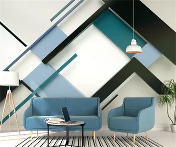 Европейская и американская мода геометрические квадраты строчка 3d стерео домашний фон настенная живопись пользовательские 3D обои фреска