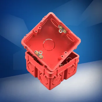 Красная Розетка настенного выключателя 86-го типа, Нижняя коробка, Самоподдерживающиеся Распределительные коробки для проводов, Секретный тайник 86*86*50 мм