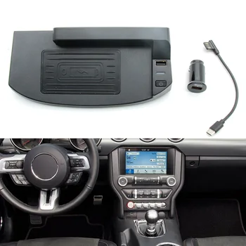 Автомобильное беспроводное зарядное устройство для быстрой зарядки телефона для Ford Mustang 2015-2021