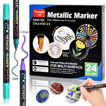 36 цветов, металлические маркерные ручки с двойным наконечником для художественных маркеров, дерева, холста, камня, наскальной живописи, стекла, керамики, расходных материалов для поделок