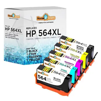 5 чернильных картриджей 564XL в упаковке для HP Photosmart 7520 7525