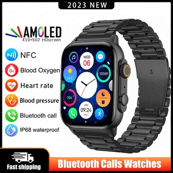 2024 Новые Смарт-Часы HK95 Для Мужчин с Индивидуальным Циферблатом 1,96 Дюймов С Высоким Разрешением AMOLED-Экрана NFC Bluetooth Call smartwatch для Android IOS