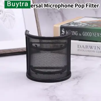 1шт Универсальный Микрофон Поп-Фильтр Конденсаторный Микрофон Для Студийной записи ПК Металлическое Ветровое стекло
