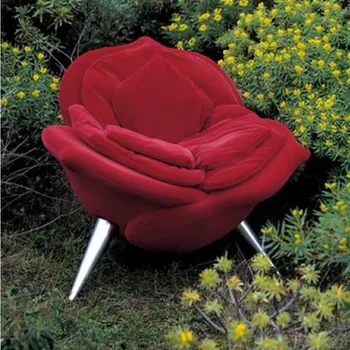 Современный модный диван, простое кресло для отдыха, легкое роскошное креативное кресло с лепестками Красной розы