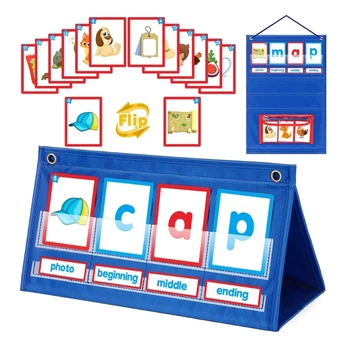 Игры по акустике CVC Words Карманная таблица Игрушка для обучения правописанию в детском саду