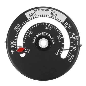 Черный Алюминиевый Прочный Магнитный термометр для дровяной печи, Монитор температуры дымохода