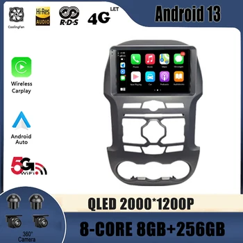QLED 2000*1200 P Wi-Fi Автомобильный Радионавигатор Видео 4G GPS Для Ford Ranger 3 2011-2015 Android 13 Мультимедийный плеер 8 Core 8G + 256G