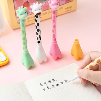 1 шт. гелевая ручка Kawaii Creative Giraffe Standing 0,5 мм с черными чернилами, канцелярские принадлежности, школьные принадлежности для детей, ручка в подарок