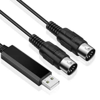 USB MIDI-кабель Конвертер USB-интерфейса в MIDI-шнур In-Out Работает от ПК-ноутбука до клавиатуры пианино в музыкальной студии 6,5 Футов