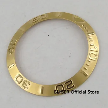 Новая мода Роскошные 38 мм Золотые керамические часы безель Золотые метки вставка подходит для 40 мм Субавтоматический механизм мужские наручные часы bezel54