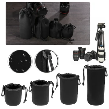 Сумка для объектива камеры, неопреновая водонепроницаемая мягкая сумка для объектива видеокамеры, сумка-чехол для Canon Sony для большинства цифровых зеркальных камер