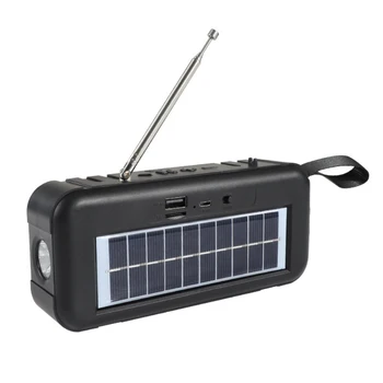 Портативное Радио Высокочувствительное Аварийное Радио USB /TF / AUX /FM Беспроводной Динамик Bluetooth Заряжается От Солнечной Энергии Вспышкой D6