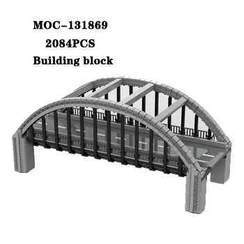 Строительный блок MOC-131869 современный арочный мост, соединяющий строительный блок, модель 2084 шт., игрушка для взрослых и детей, подарок на день рождения