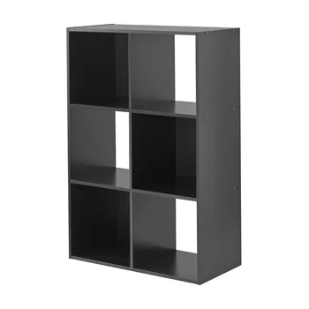 Органайзер для хранения на 6 кубов, черные книжные полки, книжная полка