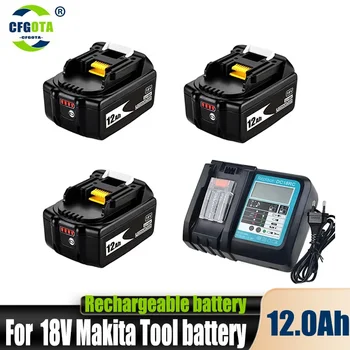 Новый 100% Оригинальный для Makita Аккумулятор для Электроинструментов 18V 12000mAh со светодиодной Литий-ионной Заменой LXT BL1860B BL1860 BL1850