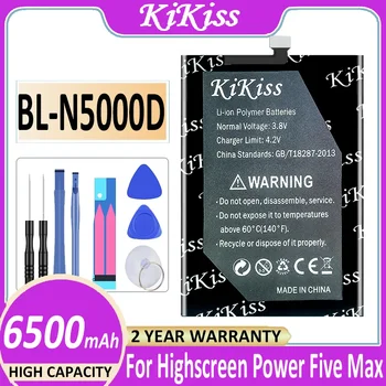 KiKiss Мощный Аккумулятор емкостью 6500mAh BL-N5000D для Highscreen Power Five Max FiveMax Bateria