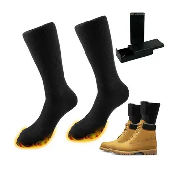 Нагревательные термоноски Электрические носки с подогревом, перезаряжаемые Мягкие зимние термоэлектрические носки для кемпинга, занятий спортом на открытом воздухе, пеших прогулок