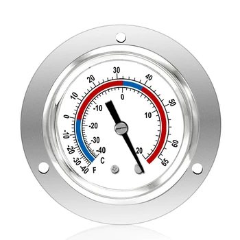 Термометр-охладитель с капиллярным дизайном, холодильный манометр, от -40 до 65℉/от -40 до 20 ℃, 2-дюймовый циферблат, крепление на панели из нержавеющей стали